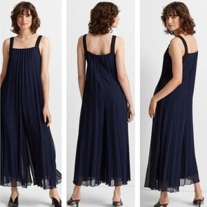 Club Monaco Midnight Blue Pleated Jumpsuit
